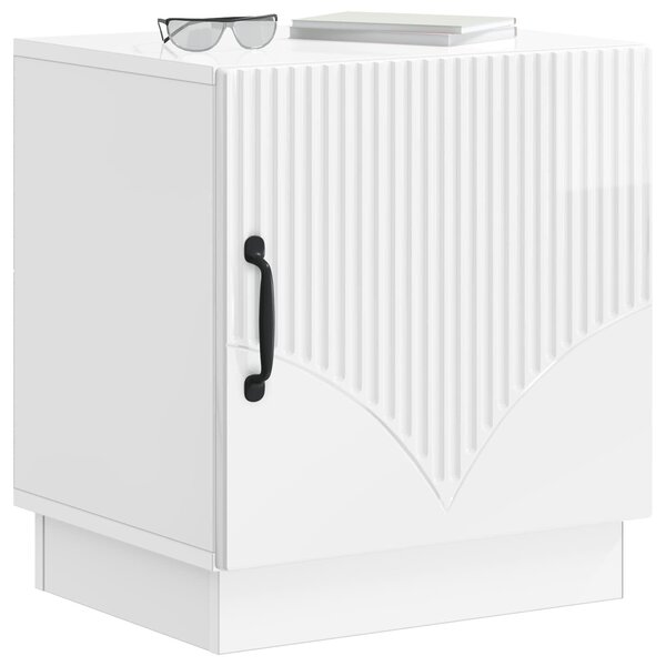 VidaXL Éjjeli asztal 2 pcs Magasfényű Fehér 43 x 34,5 x 47 cm