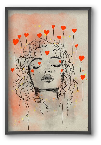 Hearts in Bloom - falikép keretben | artbridge