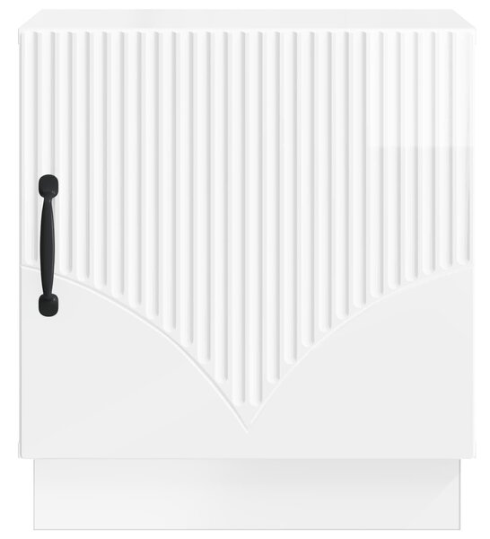 VidaXL Éjjeli asztal 2 pcs Magasfényű Fehér 43 x 34,5 x 47 cm