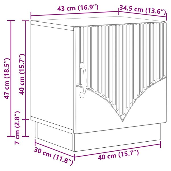 VidaXL Éjjeli asztal 2 pcs Magasfényű Fehér 43 x 34,5 x 47 cm