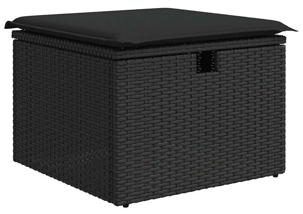 VidaXL Polyrattan Kerti Ülőgarnitúra - 8 részes - Fekete