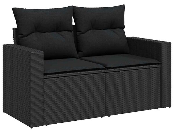 VidaXL Polyrattan Kerti Ülőgarnitúra - 8 részes - Fekete