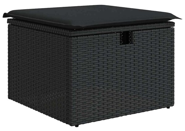 VidaXL Polyrattan Kerti Ülőgarnitúra - 8 részes - Fekete