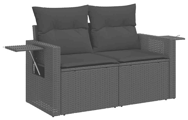 VidaXL Polyrattan Kerti Ülőgarnitúra - 8 részes - Fekete