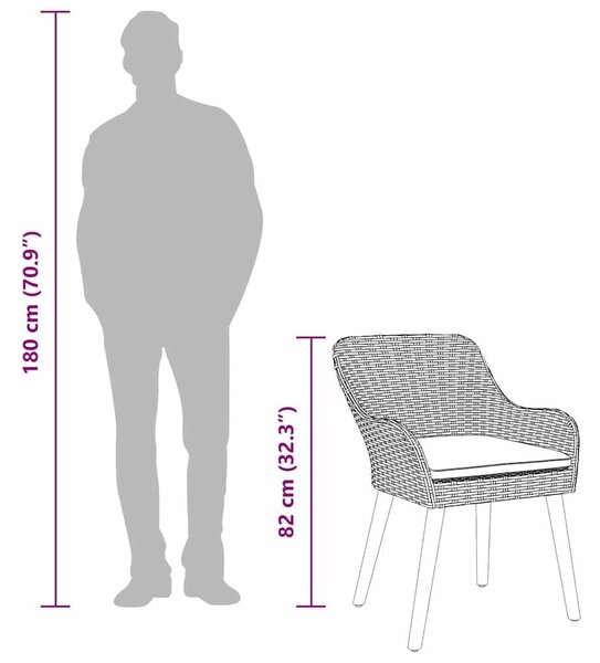 7 Részes Kerti Étkező Szett Bézs Poli Rattan