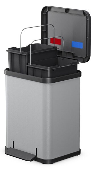 Hailo Öko duo Plus M 2x9 literes pedálos műanyag szemetes - Szürke