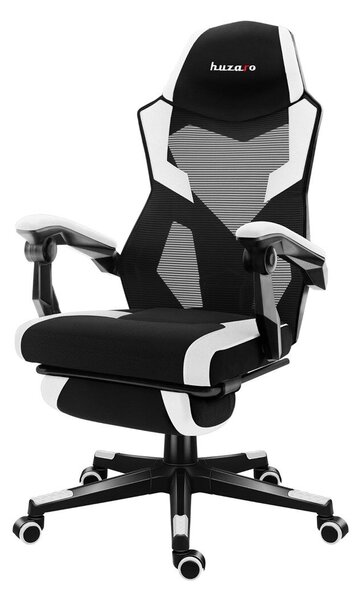 Huzaro Combat 3.1 Gamer szék lábtartóval - Fekete / Fehér