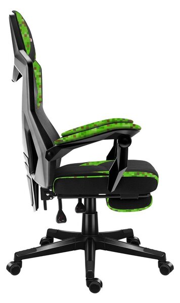Huzaro Combat 3.1 Pixel Gamer szék lábtartóval - Fekete / Zöld