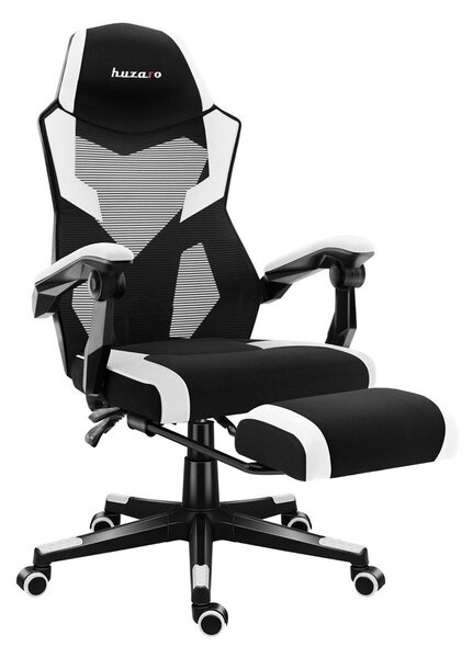 Huzaro Combat 3.1 Gamer szék lábtartóval - Fekete / Fehér