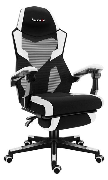 Huzaro Combat 3.1 Gamer szék lábtartóval - Fekete / Fehér
