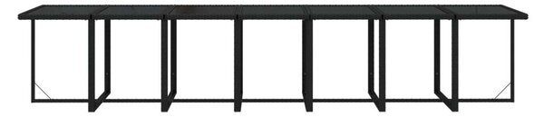 VidaXL Polyrattan Kerti Étkezőgarnitúra - 15 Fős - Fekete