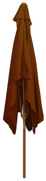 VidaXL Terrakotta Napernyő - Fa Rúd - 200x300 cm