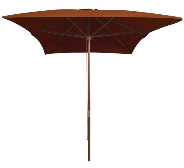 VidaXL Terrakotta Napernyő - Fa Rúd - 200x300 cm