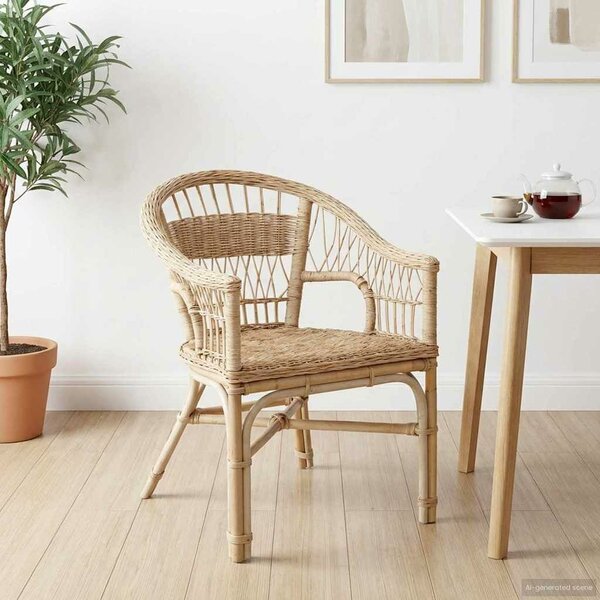 VidaXL Összecsukható Szék Rattan Természetes 60 x 60 x 81 cm