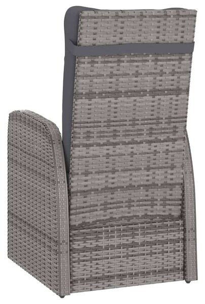 VidaXL Kültéri Étkezőszett - Polyrattan - 9 részes - Szürke