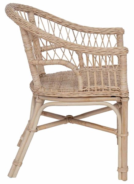 VidaXL Összecsukható Szék Rattan Természetes 60 x 60 x 81 cm