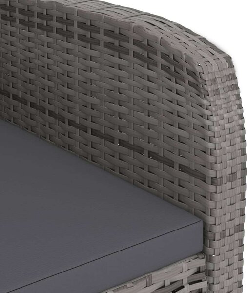 VidaXL Kültéri Étkezőszett - Polyrattan - 9 részes - Szürke