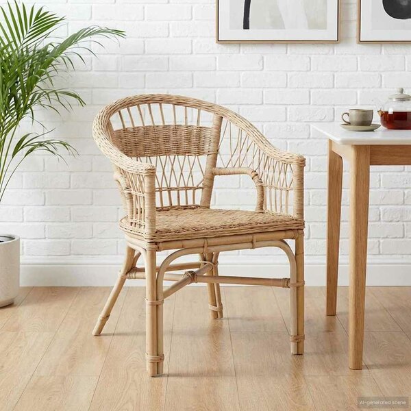 VidaXL Összecsukható Szék Rattan Természetes 60 x 60 x 81 cm