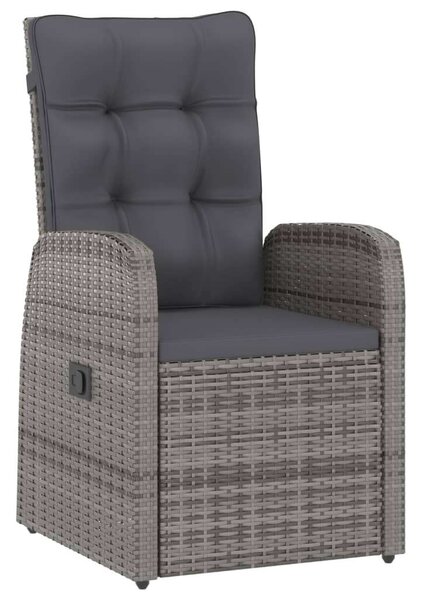 VidaXL Kültéri Étkezőszett - Polyrattan - 9 részes - Szürke