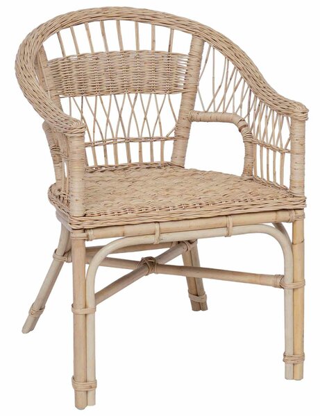 VidaXL Összecsukható Szék Rattan Természetes 60 x 60 x 81 cm