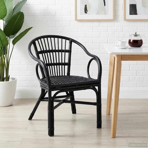 VidaXL Összecsukható Szék Fekete 58 x 60 x 81 cm Rattan