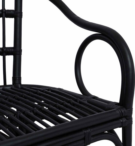 VidaXL Összecsukható Szék Fekete 58 x 60 x 81 cm Rattan