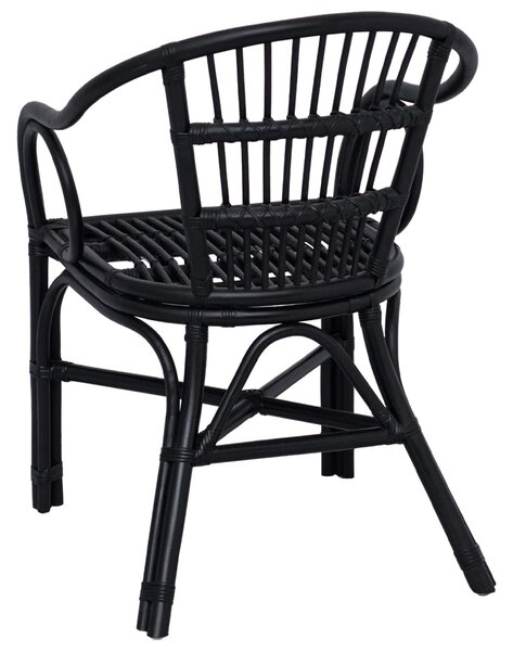 VidaXL Összecsukható Szék Fekete 58 x 60 x 81 cm Rattan