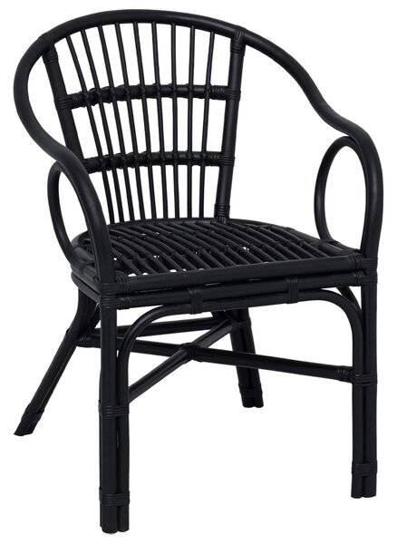 VidaXL Összecsukható Szék Fekete 58 x 60 x 81 cm Rattan