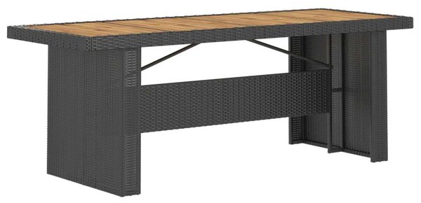 VidaXL 11 részes fekete polyrattan kültéri étkezőszett párnákkal