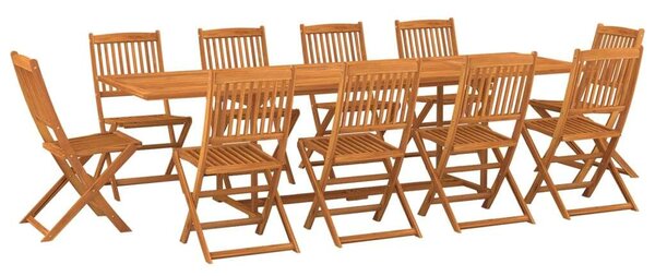 VidaXL Akácfa Kerti Étkezőgarnitúra - 11 részes