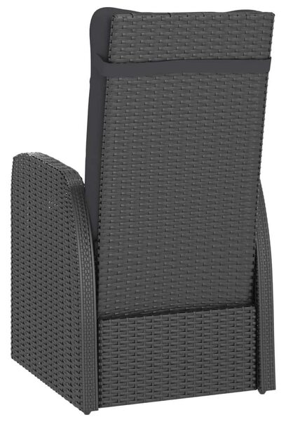 VidaXL 11 részes fekete polyrattan kültéri étkezőszett párnákkal
