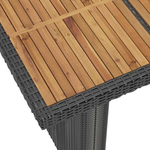 VidaXL 11 részes fekete polyrattan kültéri étkezőszett párnákkal