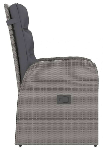 VidaXL Kültéri Étkezőszett - Polyrattan - 7 részes - Szürke