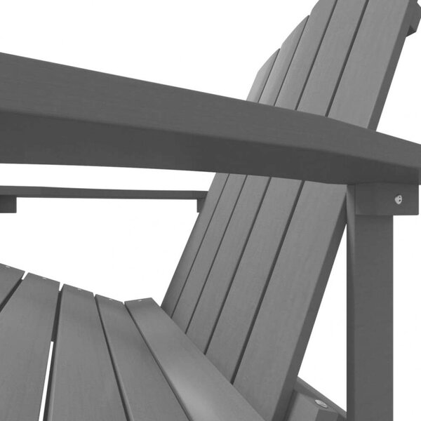 VidaXL antracitszürke HDPE kerti adirondack szék lábtartóval
