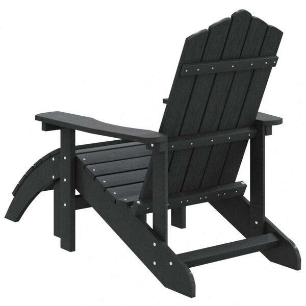 VidaXL antracitszürke HDPE kerti adirondack szék lábtartóval