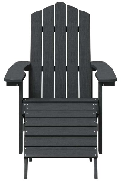 VidaXL antracitszürke HDPE kerti adirondack szék lábtartóval