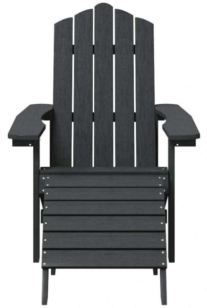 VidaXL antracitszürke HDPE kerti adirondack szék lábtartóval