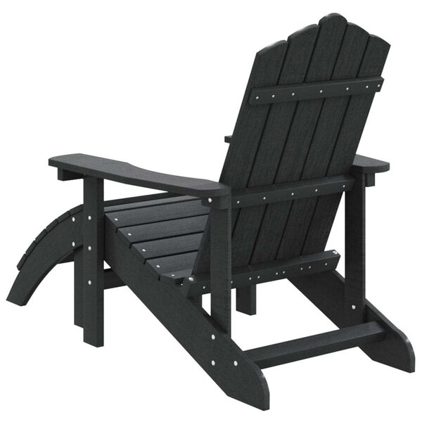 VidaXL antracitszürke HDPE kerti adirondack szék lábtartóval