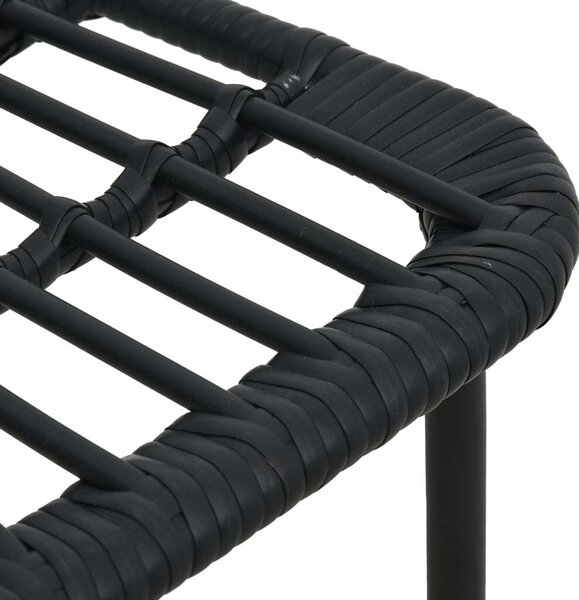 5 részes Polyrattan Kültéri Étkezőgarnitúra - Fekete