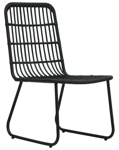 5 részes Polyrattan Kültéri Étkezőgarnitúra - Fekete