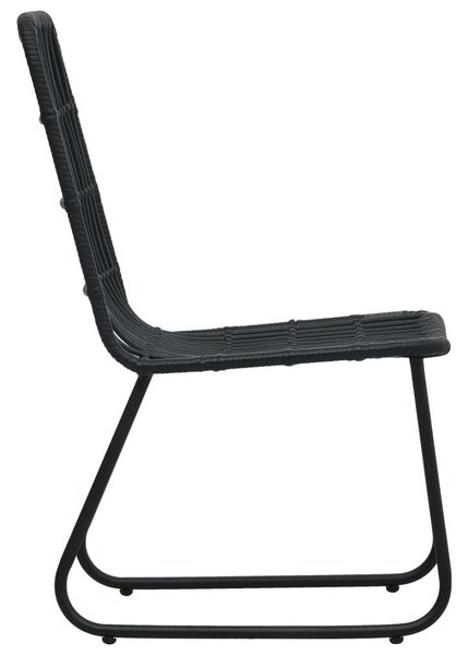 5 részes Polyrattan Kültéri Étkezőgarnitúra - Fekete