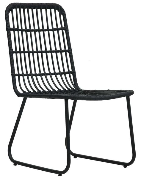 5 részes Polyrattan Kültéri Étkezőgarnitúra - Fekete