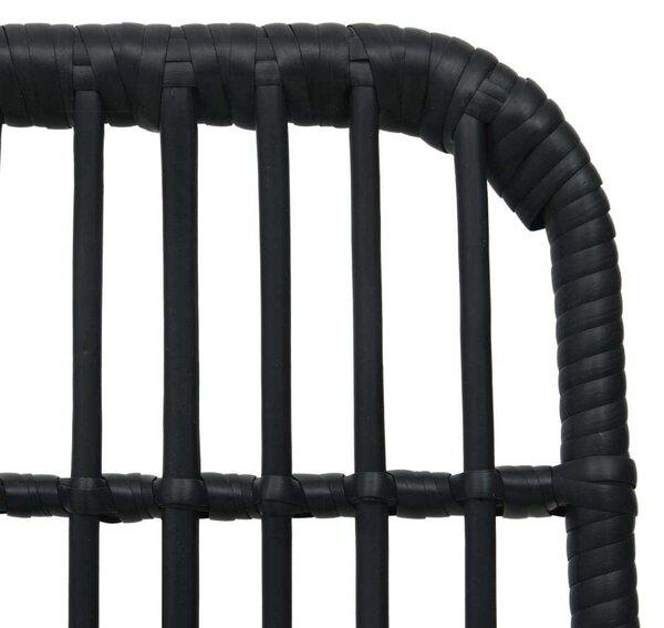 5 részes Polyrattan Kültéri Étkezőgarnitúra - Fekete