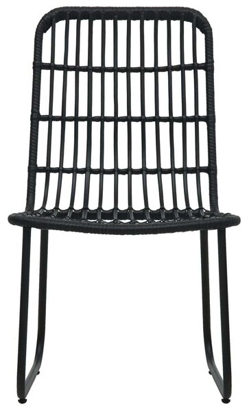 5 részes Polyrattan Kültéri Étkezőgarnitúra - Fekete