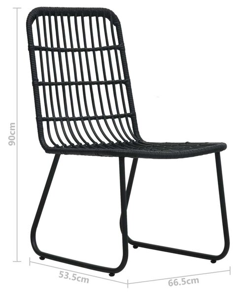 5 részes Polyrattan Kültéri Étkezőgarnitúra - Fekete
