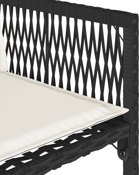 VidaXL 11 részes fekete polyrattan kerti étkezőgarnitúra párnákkal