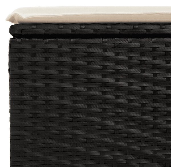 VidaXL 11 részes fekete polyrattan kerti étkezőgarnitúra párnákkal