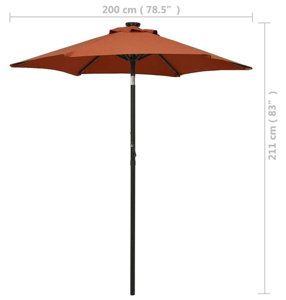 VidaXL Napernyő - Terrakotta - 200x211 cm