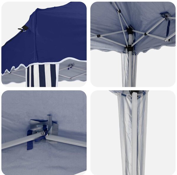 VidaXL Parti sátor 575 x 290 x 245 cm Kék 210D Oxford ezüst bevonattal