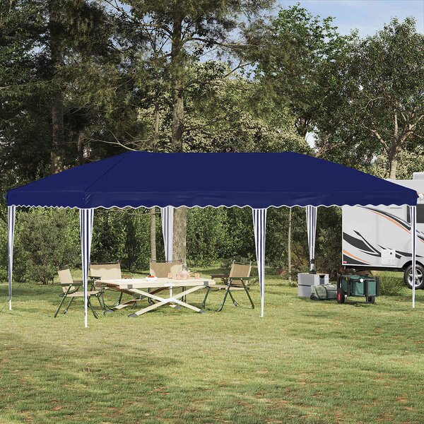 VidaXL Parti sátor 575 x 290 x 245 cm Kék 210D Oxford ezüst bevonattal